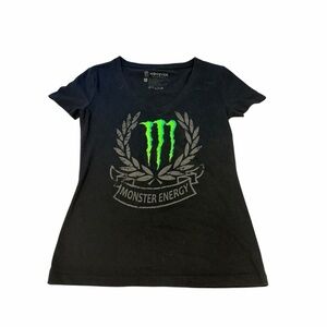 Monster Energy Women's Black and Green Tee